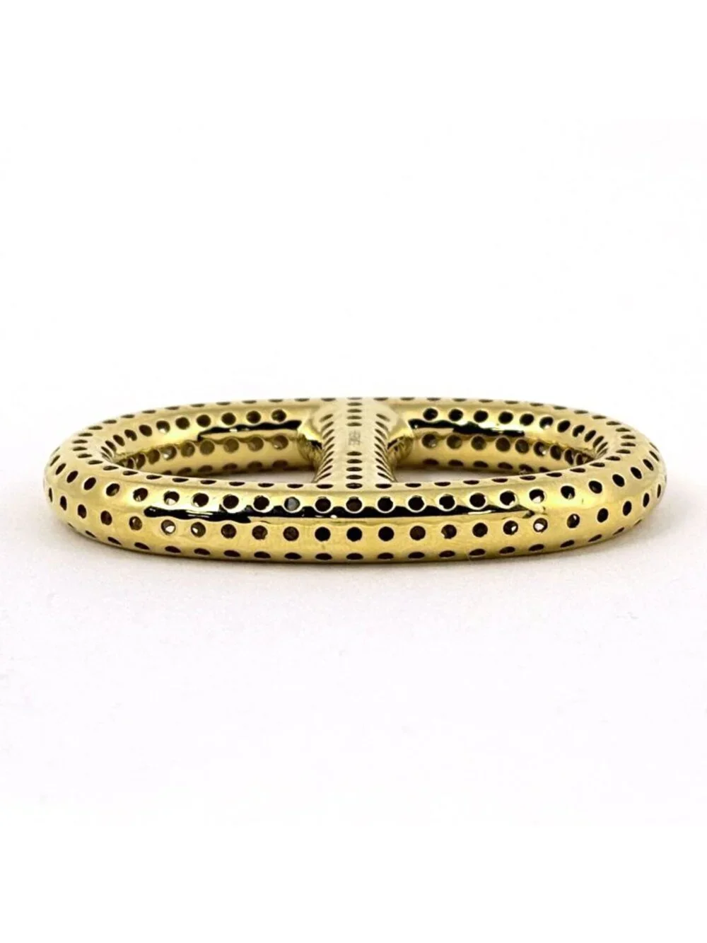 ★SOLD★ Hermes Chaine D'ancre Scarf Ring Perforet Gold Plated - Picture 3 of 5